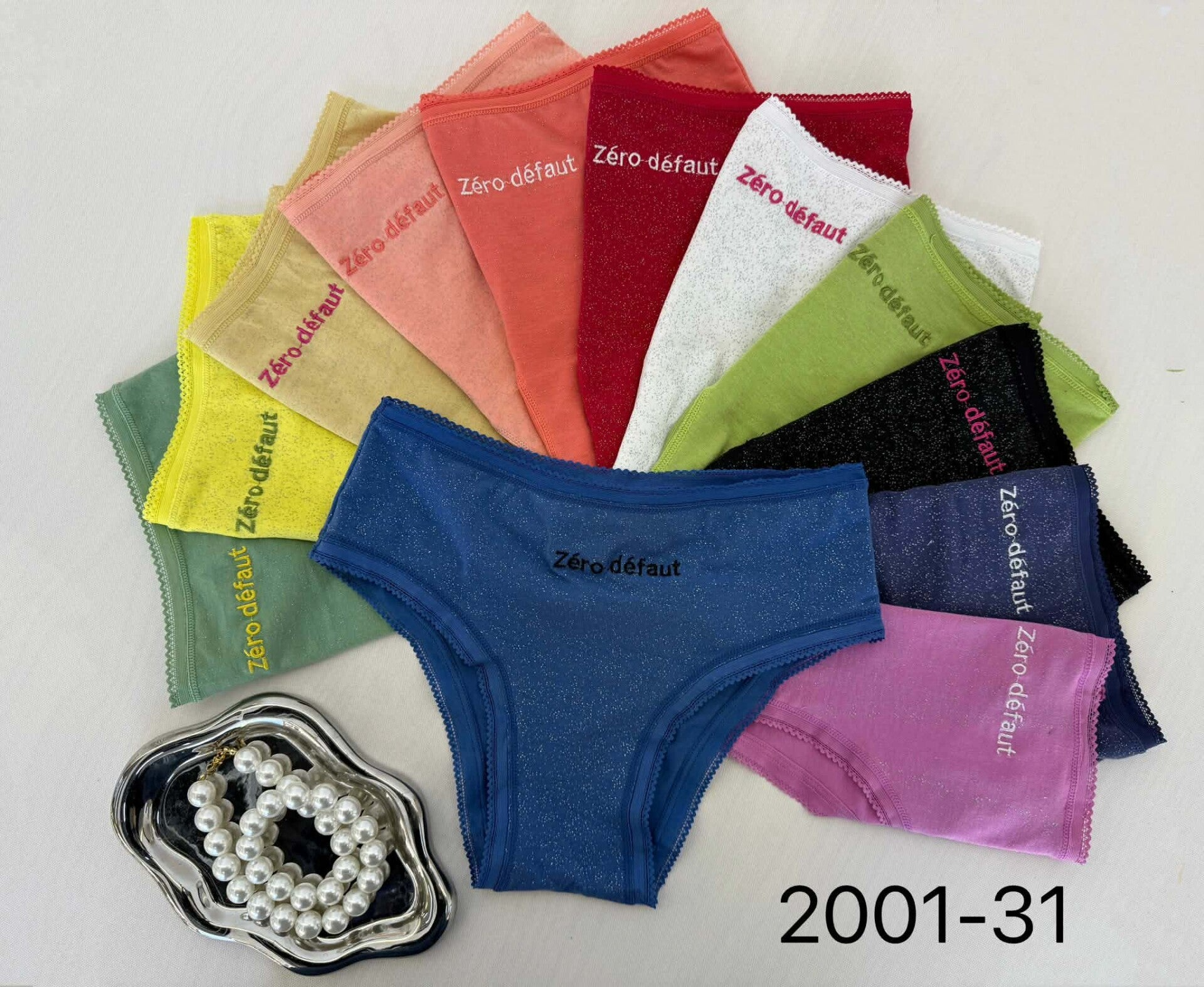 culotte "ZERO DEFAUT" à paillettes