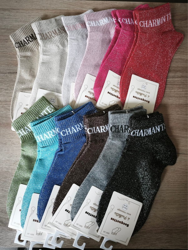 Chaussettes paillettes "CHARMANTE"