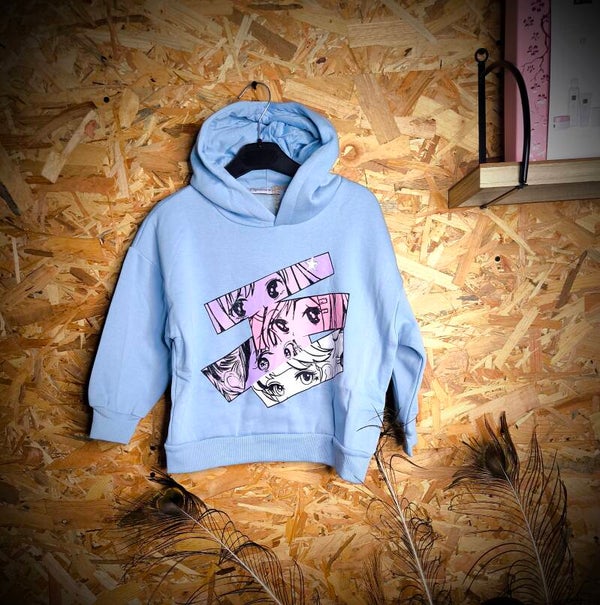 sweat a capuche bleu