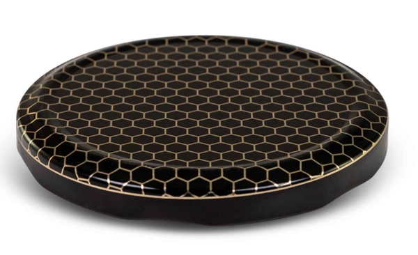 Deckel Twist Off 82mm "schwarz Wabenmotiv"