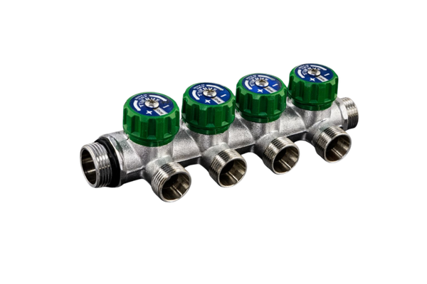 TIEMME - Collettori con rubinetto - 3/4" - 4 vie - 24x19