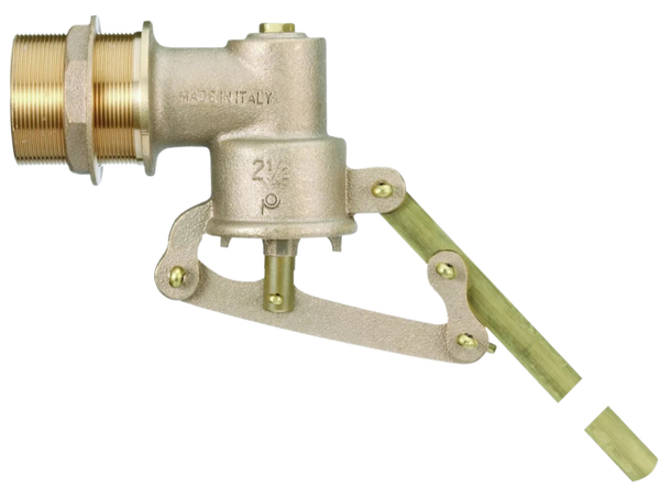 IKARO - Galleggiante senza sfera a 5 coppiglie asta piatta - Ottone