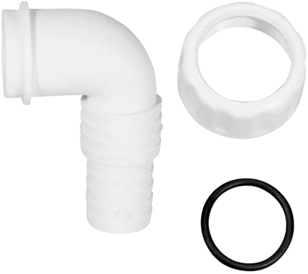 GO PLAST - Pipetta curva per scarico lavatrice lavastoviglie - 1" - Polipropilene