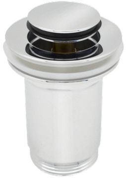 Piletta click-clack con troppo pieno - Ottone - 1"1/4 - Cromo