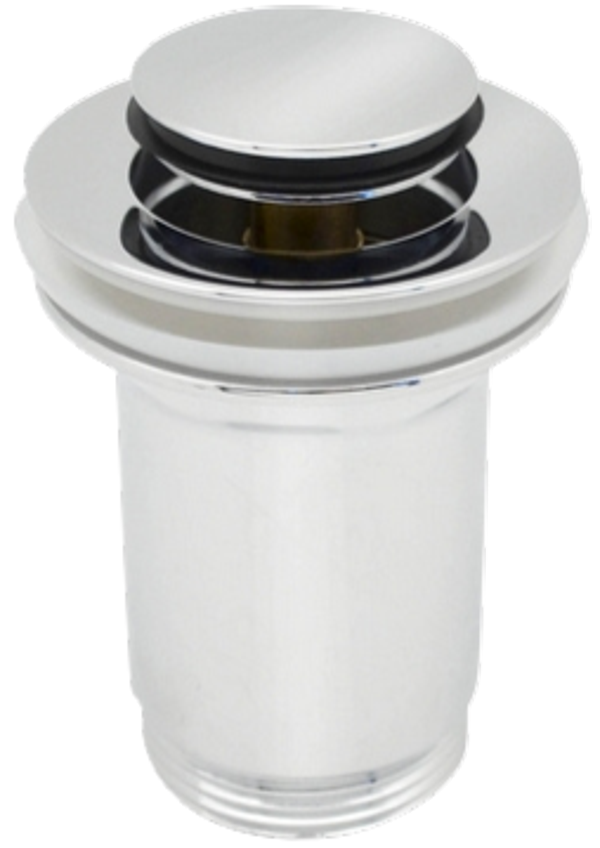 Piletta click-clack con troppo pieno - Ottone - 1"1/4 - Cromo