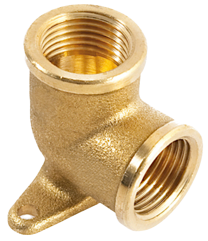 TIEMME - Gomito a 90° FF con flangia - 1/2" - Ottone