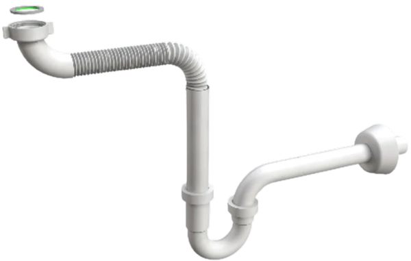 BONOMINI - Sifone con braccio flessibile per lavabo reclinabile - 1"1/2x32