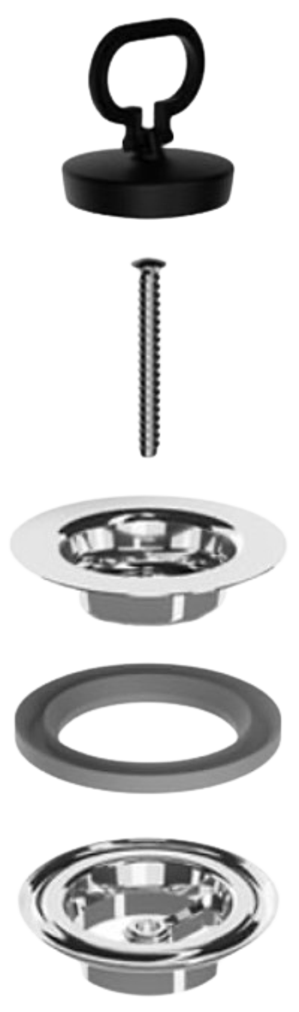 BONOMINI - Piletta Simplex tappo con maniglia - 1"1/4 - Alluminio