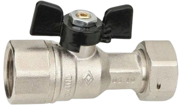 BUGATTI - Valvola a sfera diritta a passaggio totale FF dado mobile