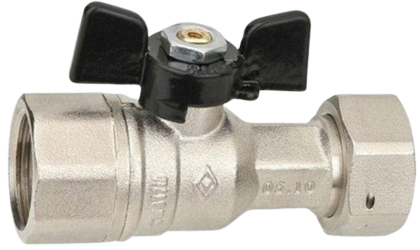 BUGATTI - Valvola a sfera diritta a passaggio totale FF dado mobile