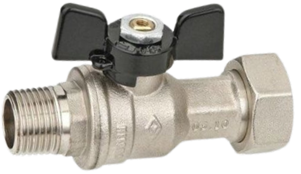 BUGATTI - Valvola a sfera diritta a passaggio totale MF dado mobile