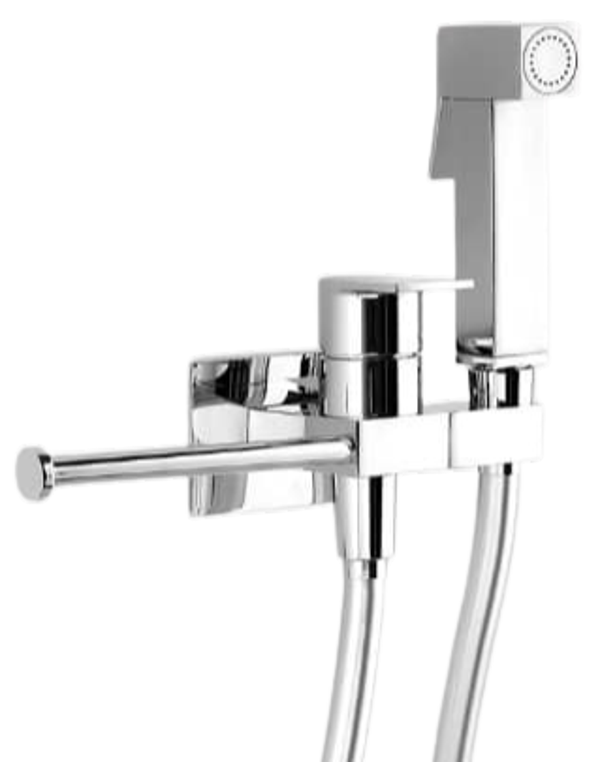 ARES - Kit IdroBidet rettangolare con portarotolo Maya