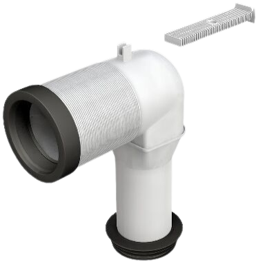 BONOMINI - Curva a L per collegamento pavimento brida in plastica - Ø 90-110 mm