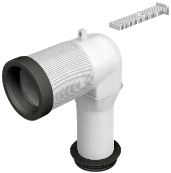 BONOMINI - Curva a L per collegamento pavimento brida in plastica - Ø 90-110 mm