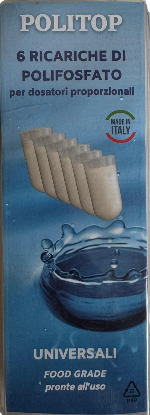 Ricariche di Polifosfato per dosatori proporzionali - Universali - 6 pz