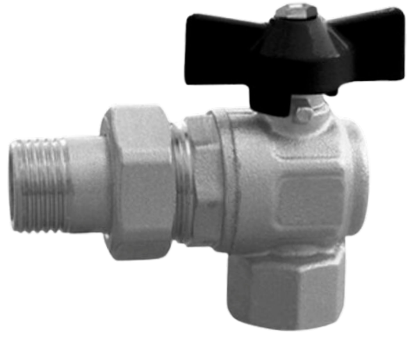 Valvola a sfera ad angolo per collettori