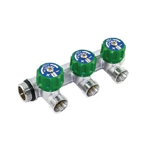 TIEMME - Collettori con rubinetti d'arresto - 3/4" - 3 vie - 24x19