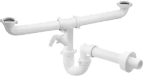 BONOMINI - Sifone per lavello Magnum autopulente con attacco lavatrice - 2 vie - 1"1/2