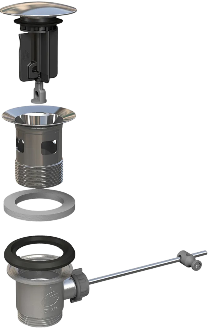 BONOMINI - Piletta Kinoko per lavabo e bidet tappo - Acciaio Inox