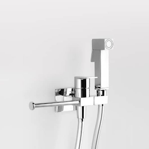 ARES - Kit IdroBidet rettangolare con portarotolo - Maya - Cromo