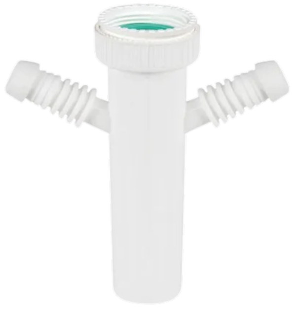 Canotto con 2 attacchi per lavatrice lavastoviglie - 1"1/2 1"1/4 1"1/2