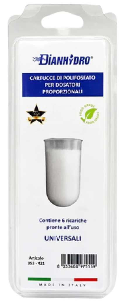 Ricariche di Polifosfato per dosatori proporzionali - 6 pz da 80g