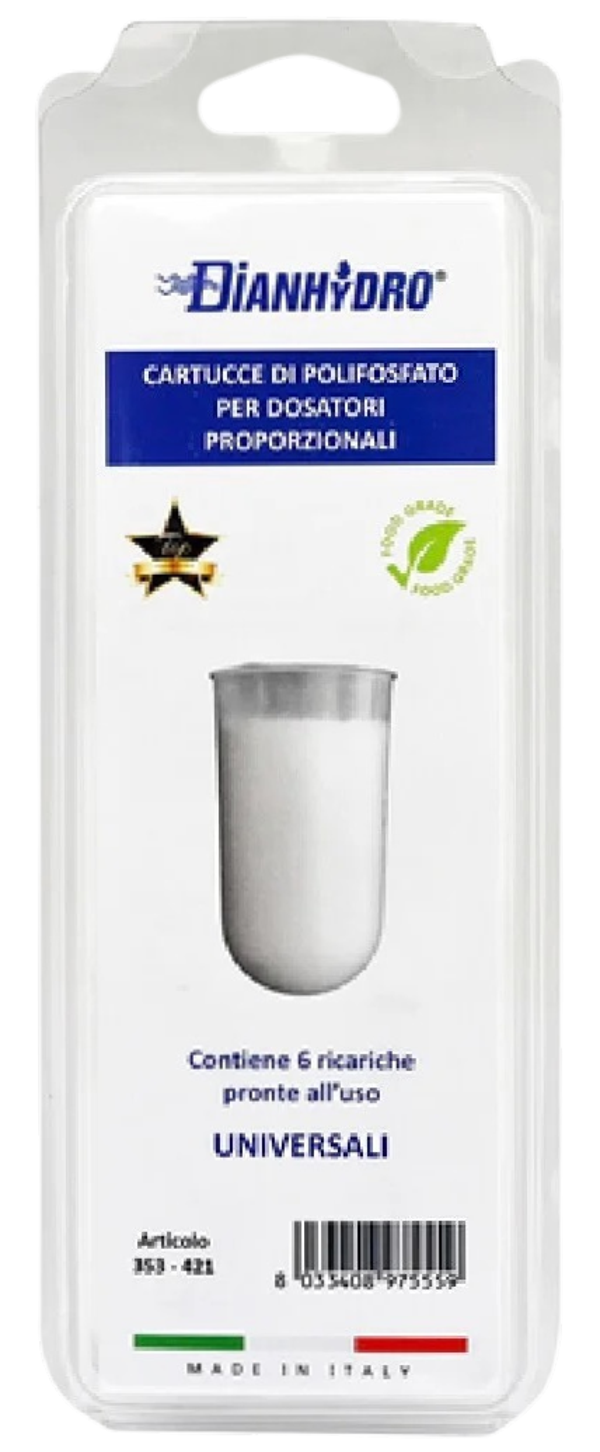 Ricariche di Polifosfato per dosatori proporzionali - 6 pz da 80g