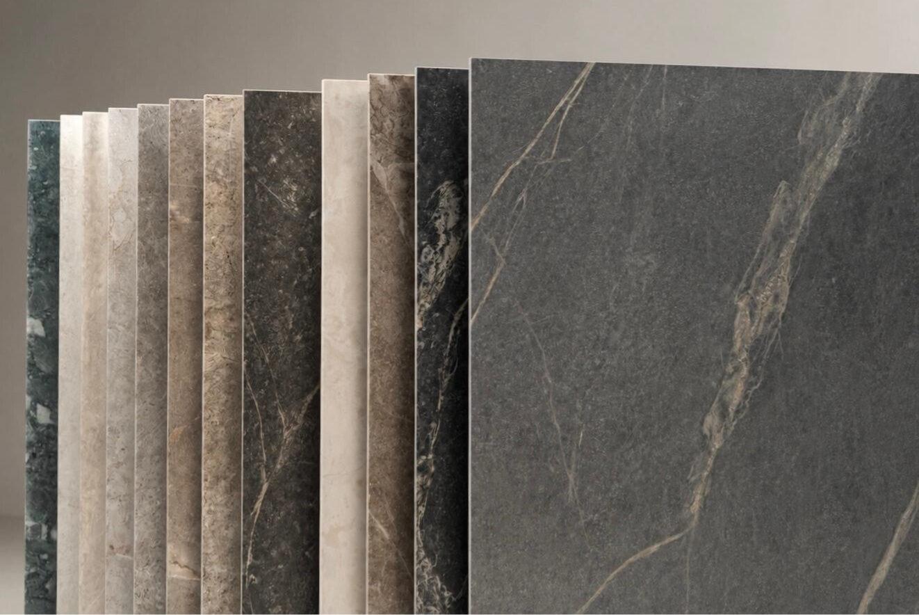 Rivestimenti, mattonelle, gres, parquet, mosaici, pietra rossa, per esterno e interno.