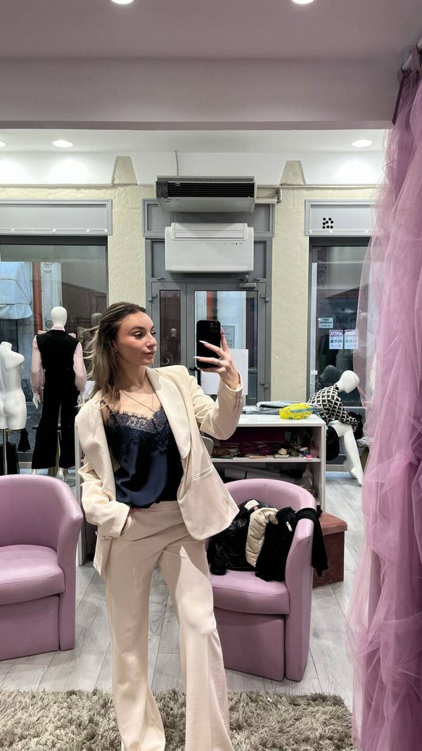 Blazer con dettagli in raso