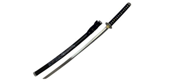 Katana -Noir, Motif Blanc -103cm -JS2071BK