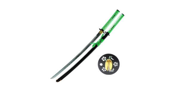Katana -Garde Vert Clair -104cm -Acier 1045 -SE-0907