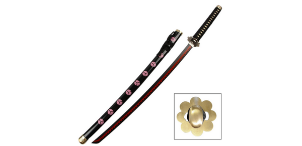 One Piece -Katana "Wado Ichimonji" Noir & motifs violet de Roronoa Zoro -ZS-9418B