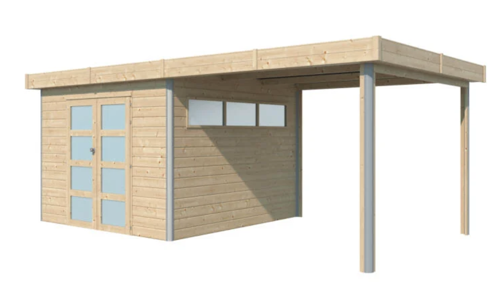 Woodlands Kyoto L tuinhuis 295x295x235 cm hout isolatieplaten + extensie 285cm - 5101EXT285ISO