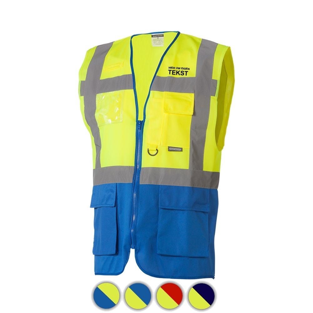 Reflectievest met zakken, C276 inclusief opdruk