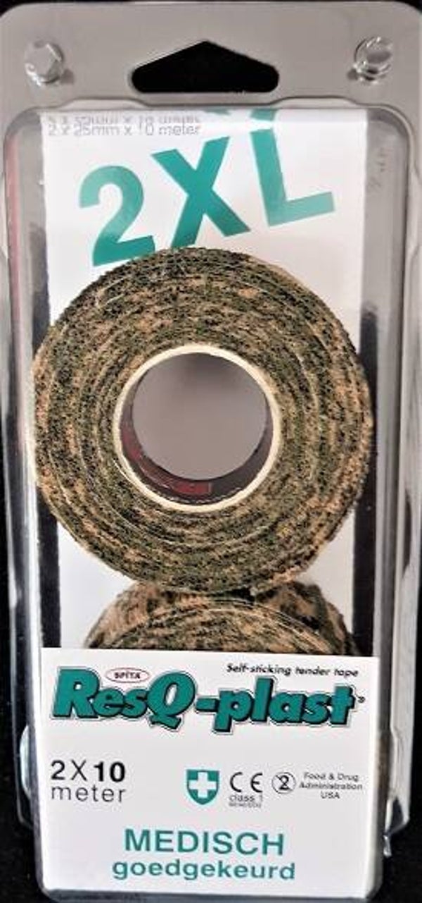 ResQ-Plast XL 2 rollen van 2,5cm x 10meter camouflage