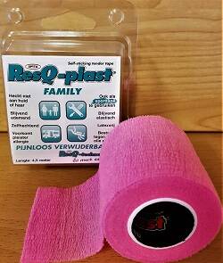 ResQ-Plast family 2,5cm x 4,5m neon pink zelfhechtende zwachtel