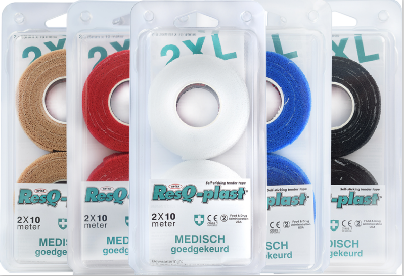 ResQ-Plast XL 2 rollen van 2,5cm x 10meter zwart