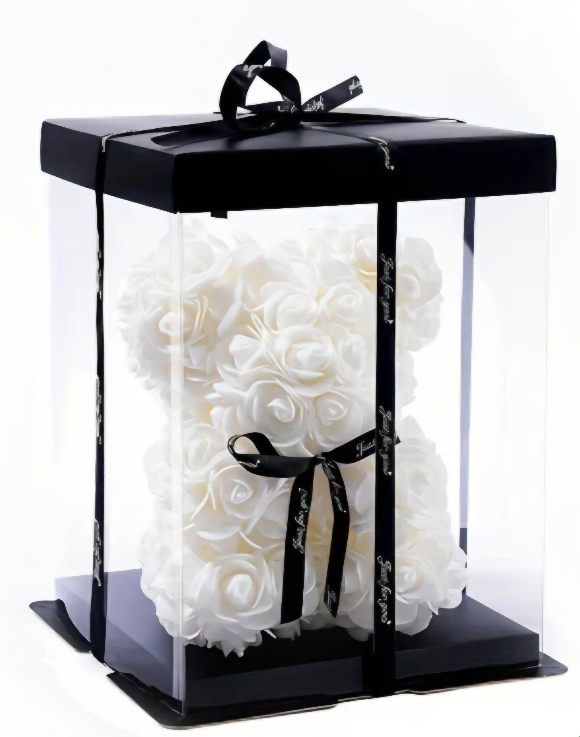 Tedybär aus Rosen in Geschenksverpackung