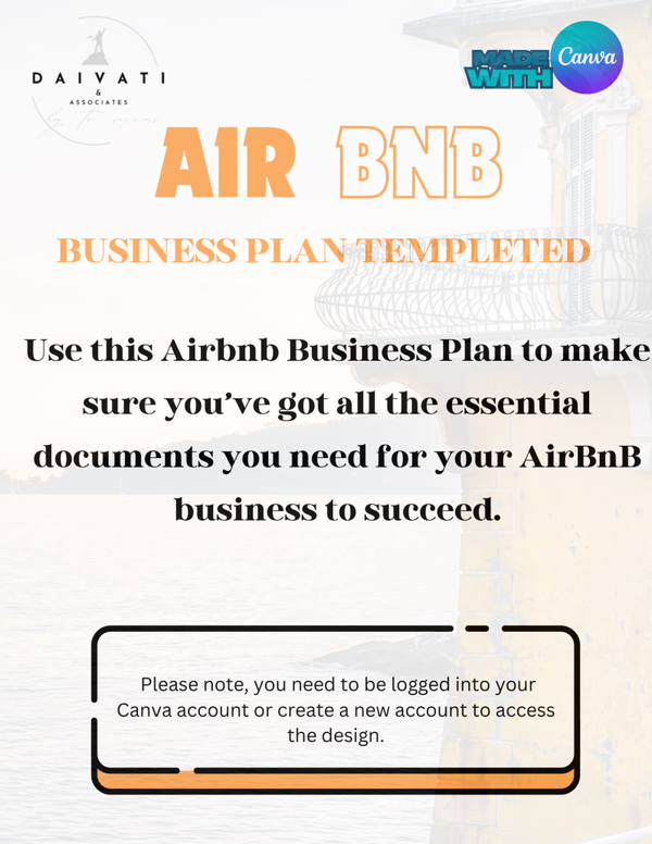 Downloadable Airbnb Business Plan