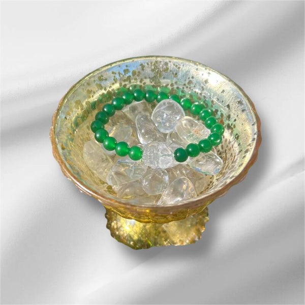 Green agate and Clear quartz