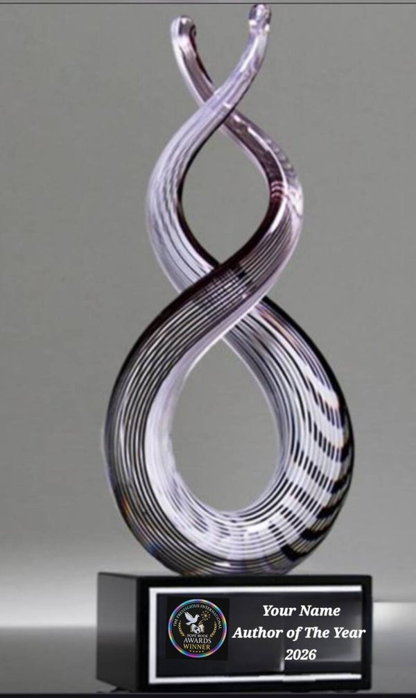 Crystal Glass Infinity Author of the Year Trophy