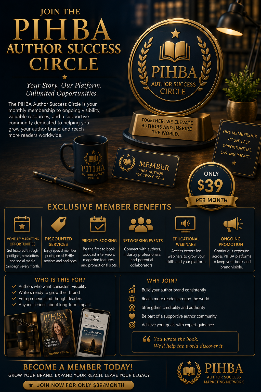 PIHBA Author Success Circle $39 per month