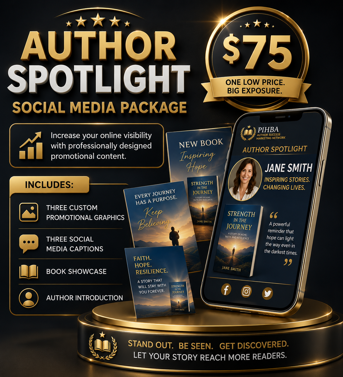 PIHBA Author Spotlight Social Media Package. $75