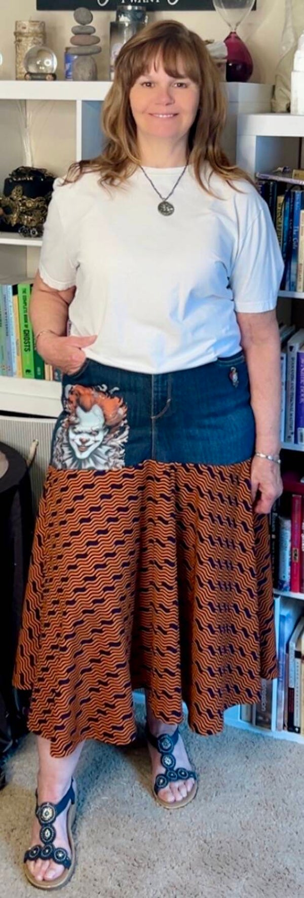 Red Balloon Jean Skirt