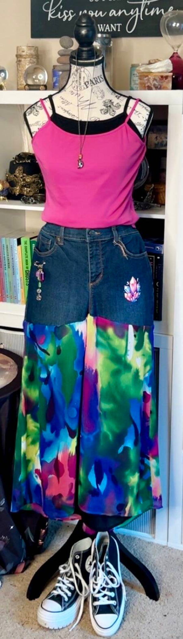 Crystal Charged Jean Skirt