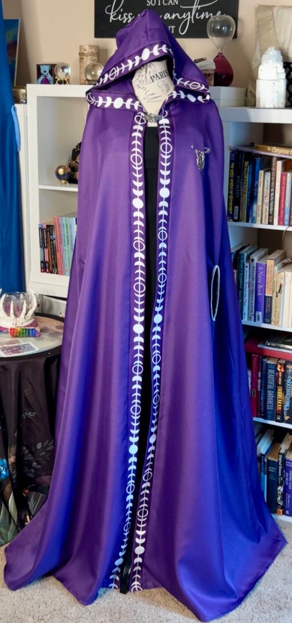 Triple Moon Crow Goddess Cape