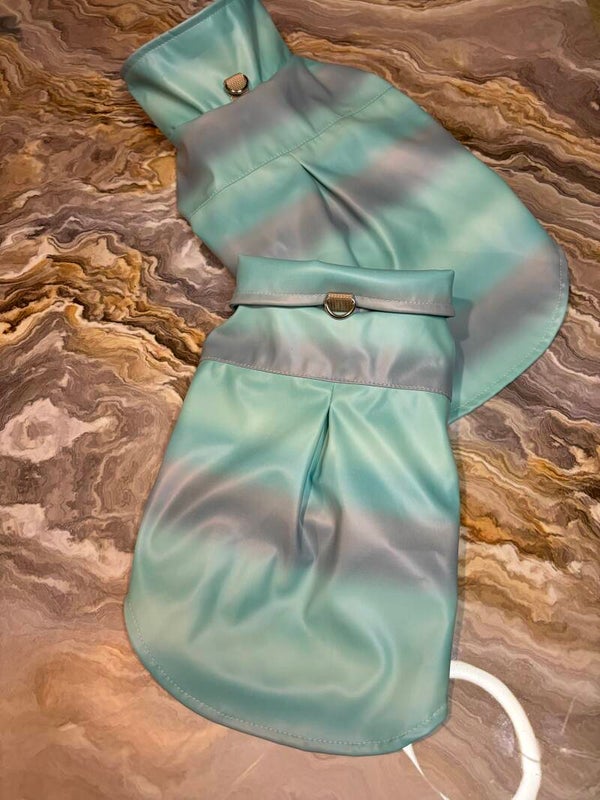 Handmade rain coat/harness blue