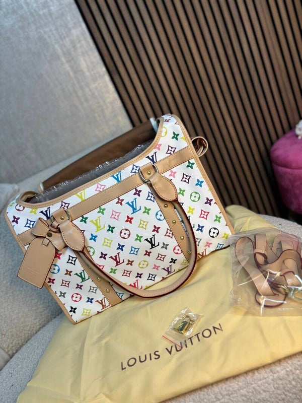 Lv travel bag white multicolor