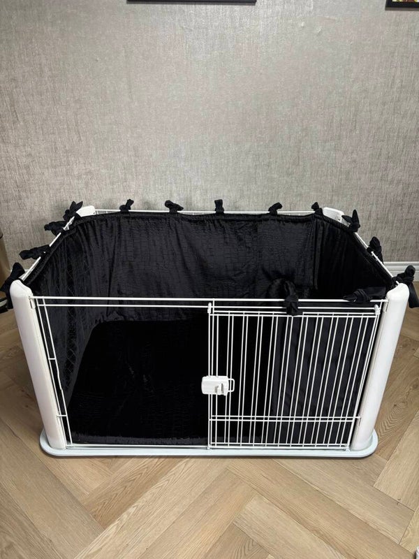 Iris ohyama box L + bekleding handmade set deal velvet croco Black