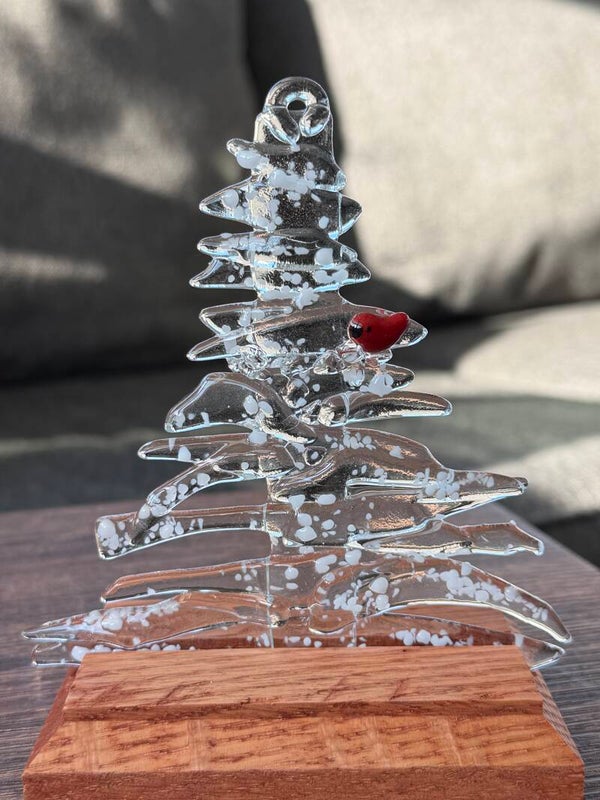 Tree with Cardinal Ornament